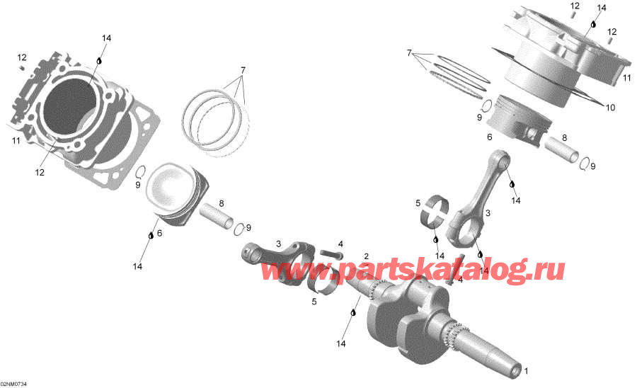 Схема узла 01- Цилиндр И Коленвал (01- Cylinder And Crankshaft)