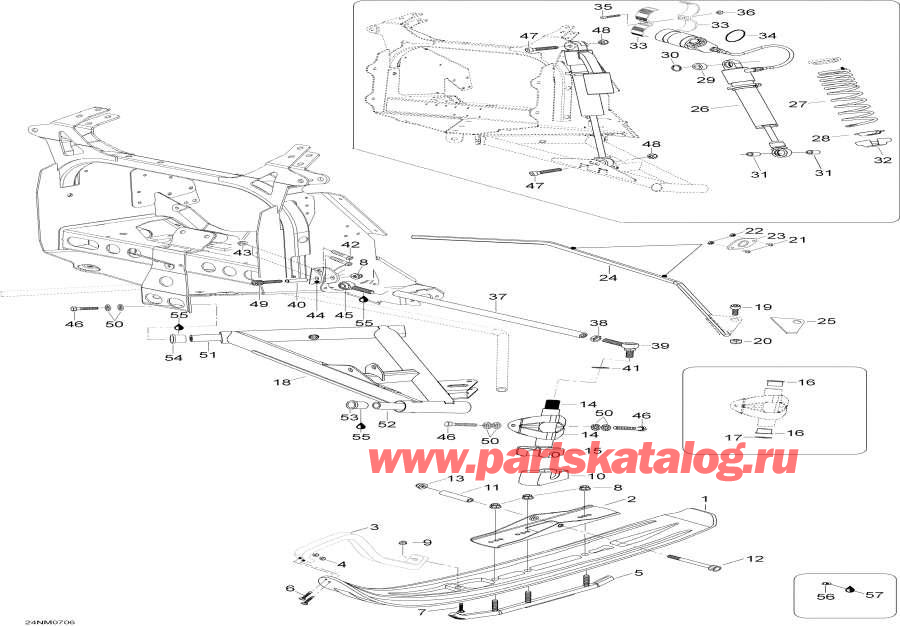 Схема узла 07- Передняя Подвеска И Лыжи (07- Front Suspension And Ski)