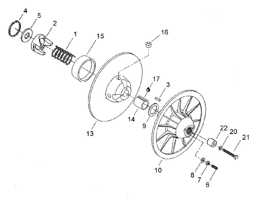 Схема узла 05- Ведомый Шкив (05- Driven Pulley)