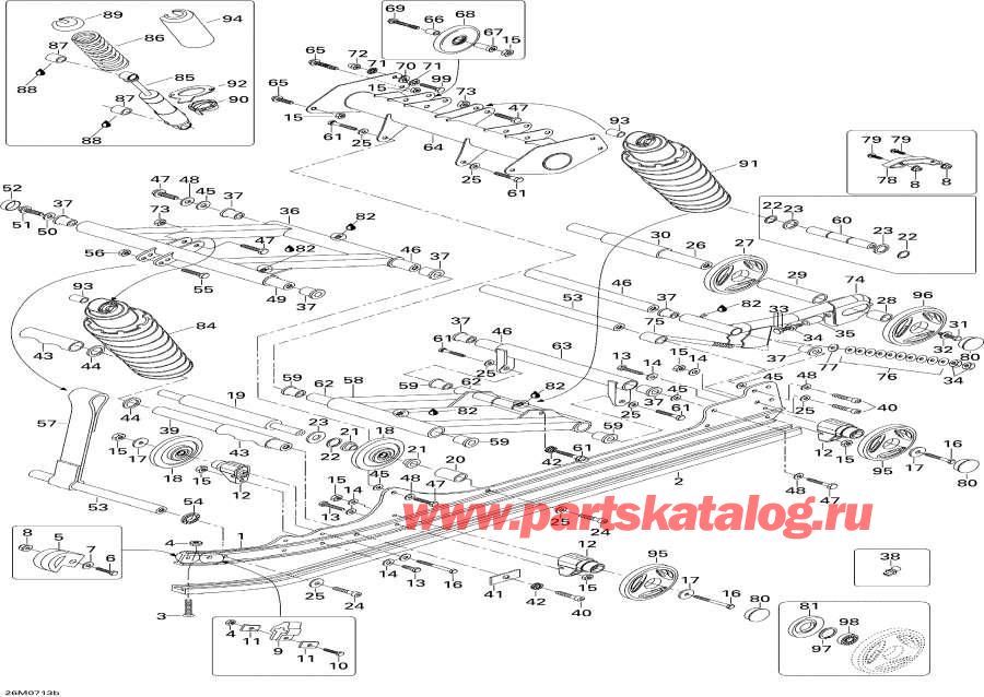 Схема узла 08- Задняя Подвеска 550F (08- Rear Suspension 550F)