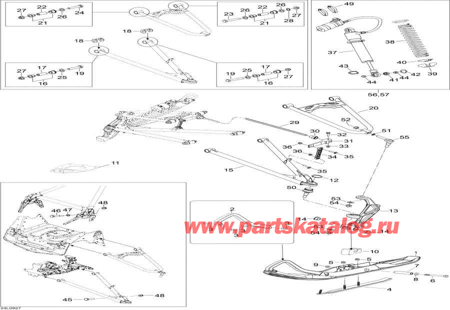 Схема узла 07- Передняя Подвеска И Лыжи (07- Front Suspension And Ski)