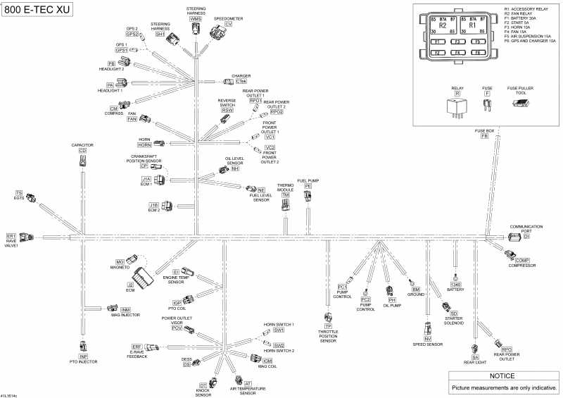 Схема узла 10- Электрика - Жгут Проводов - 800 E-Tec - Touratech (10- Electrical Harness - 800 E-Tec - Touratech)