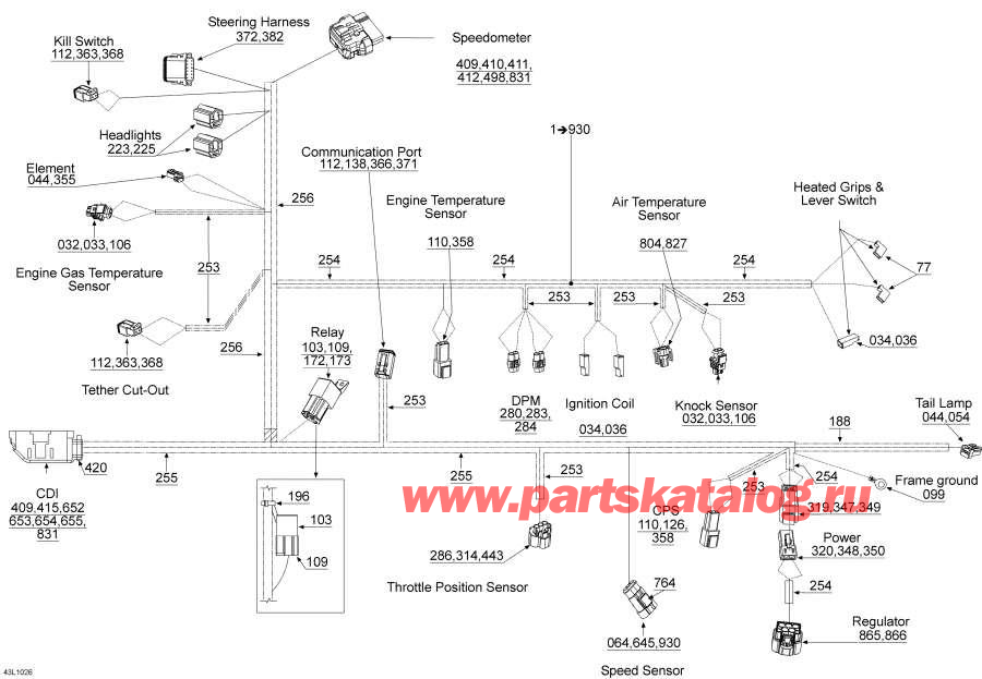 Схема узла 10- Рулевая Система Жгут Проводов (10- Steering Harness)