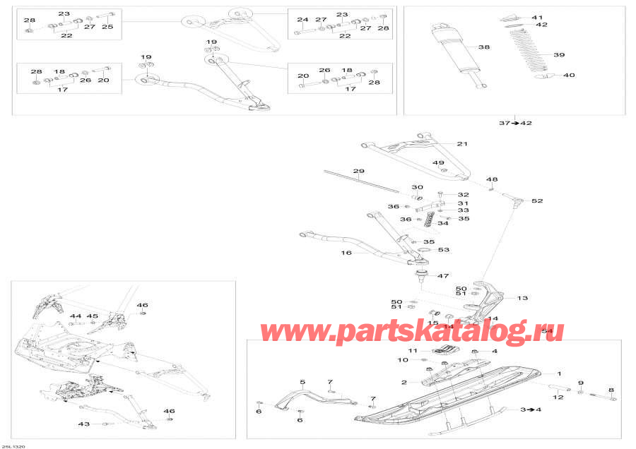 Схема узла 07- Передняя Подвеска И Лыжи (07- Front Suspension And Ski)