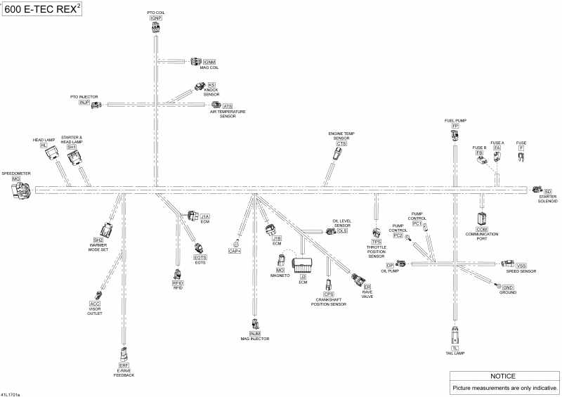 Схема узла 10- Электрика - Жгут Проводов - 600 E-Tec (10- Electrical Harness - 600 E-Tec)