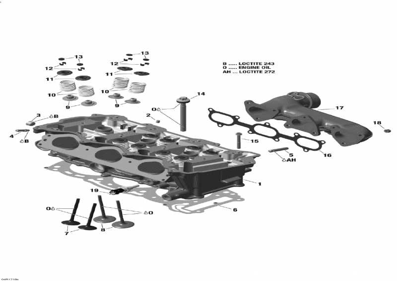 Схема узла 01- Головка Цилиндра И Выхлопной Патрубок - 1200 4-Tec (01- Cylinder Head And Exhaust Manifold - 1200 4-Tec)