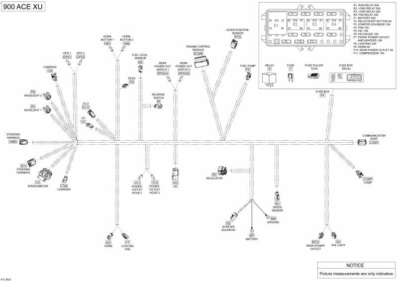 Схема узла 10- Электрика - Жгут Проводов - 900 Ace (10- Electrical Harness - 900 Ace)