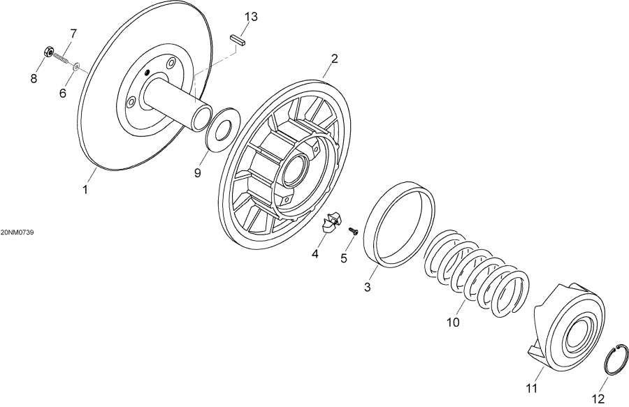 Схема узла 05- Ведомый Шкив (05- Driven Pulley)