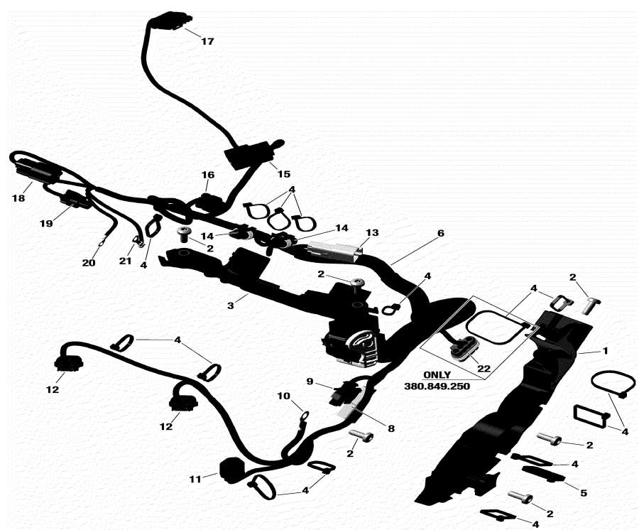 Схема узла 10- Двигатель Жгут Проводов (10- Engine Harness)