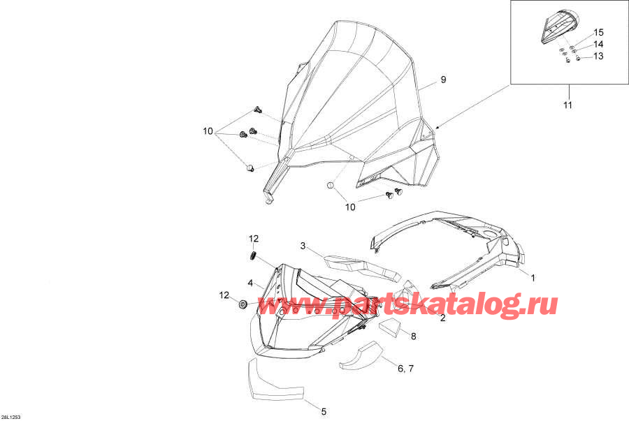 Схема узла 09- Ветровое Стекло И Console (09- Windshield And Console)