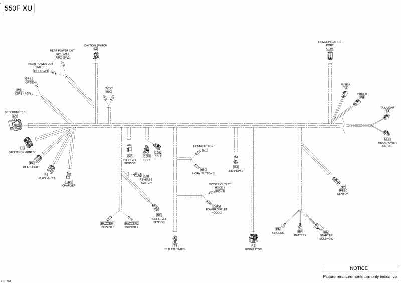 Схема узла 10- Электрика - Жгут Проводов - 550F (10- Electrical Harness - 550F)