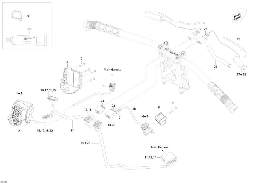 Схема узла 10- Рулевая Система Wiкольцо Жгут Проводов (10- Steering Wiring Harness)