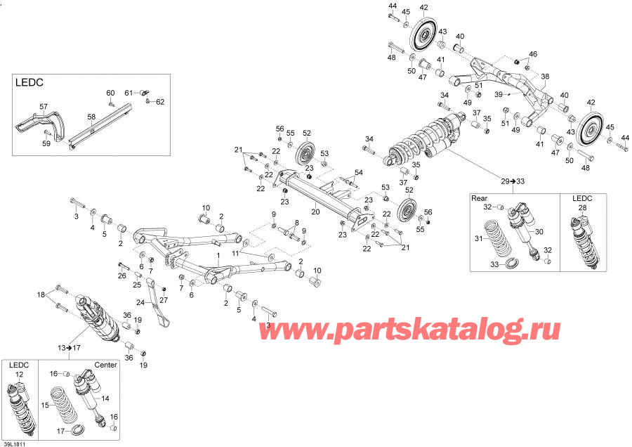 Схема узла 08- Задняя Подвеска Rave - 600Ho E-Tec - Re (08- Rear Suspension Rave - 600Ho E-Tec - Re)