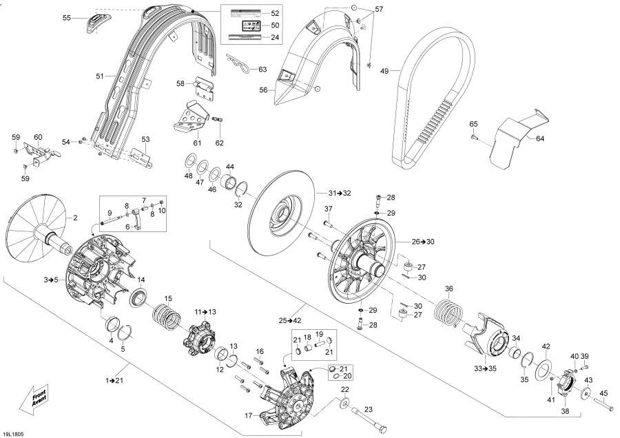 Схема узла 05- Шкив 69 Ranger - 900 Ace (05- Pulley 69 Ranger - 900 Ace)