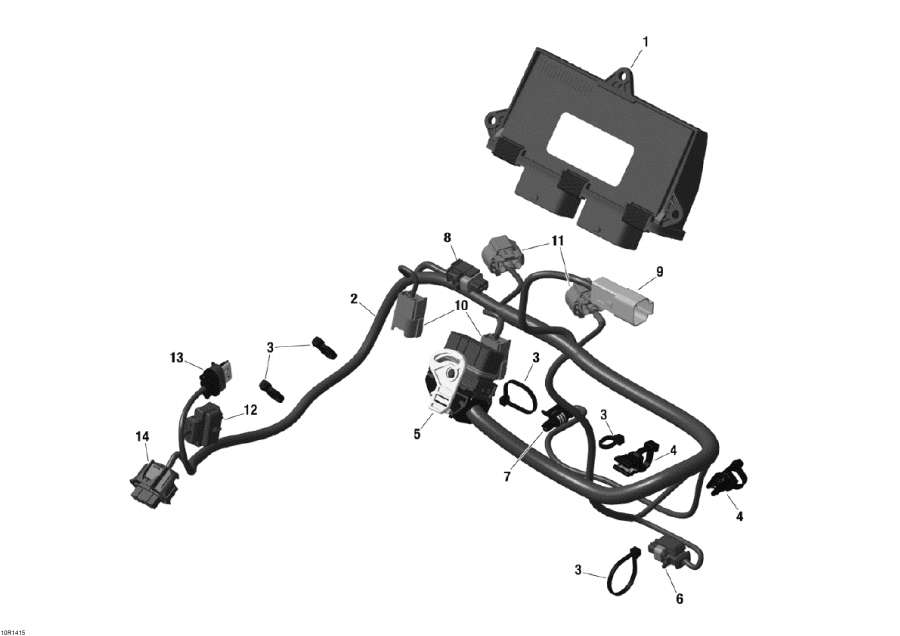 Схема узла 10- Двигатель Жгут Проводов И Electronic Module (10- Engine Harness And Electronic Module)