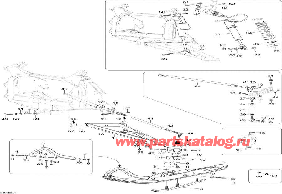 Схема узла 07- Передняя Подвеска И Лыжи (07- Front Suspension And Ski)