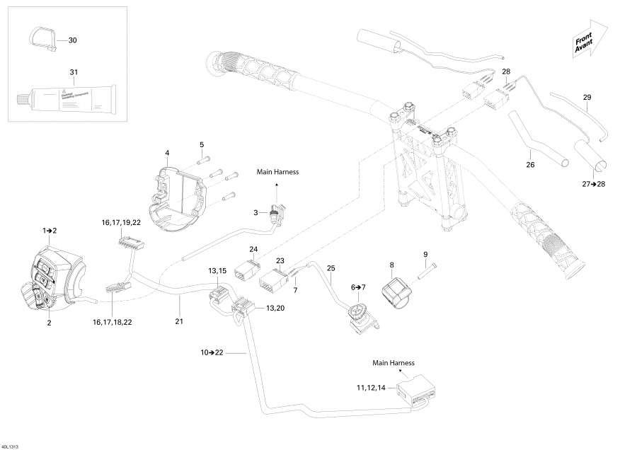 Схема узла 10- Рулевая Система Wiкольцо Жгут Проводов (10- Steering Wiring Harness)