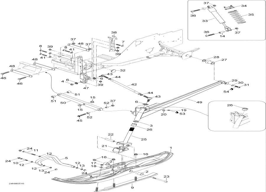Схема узла 07- Передняя Подвеска И Лыжи, 400, 400E (07- Front Suspension And Ski, 400, 400E)