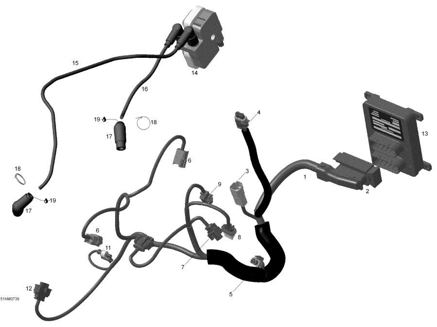 Схема узла 10- Двигатель Жгут Проводов И Electronic Module (10- Engine Harness And Electronic Module)