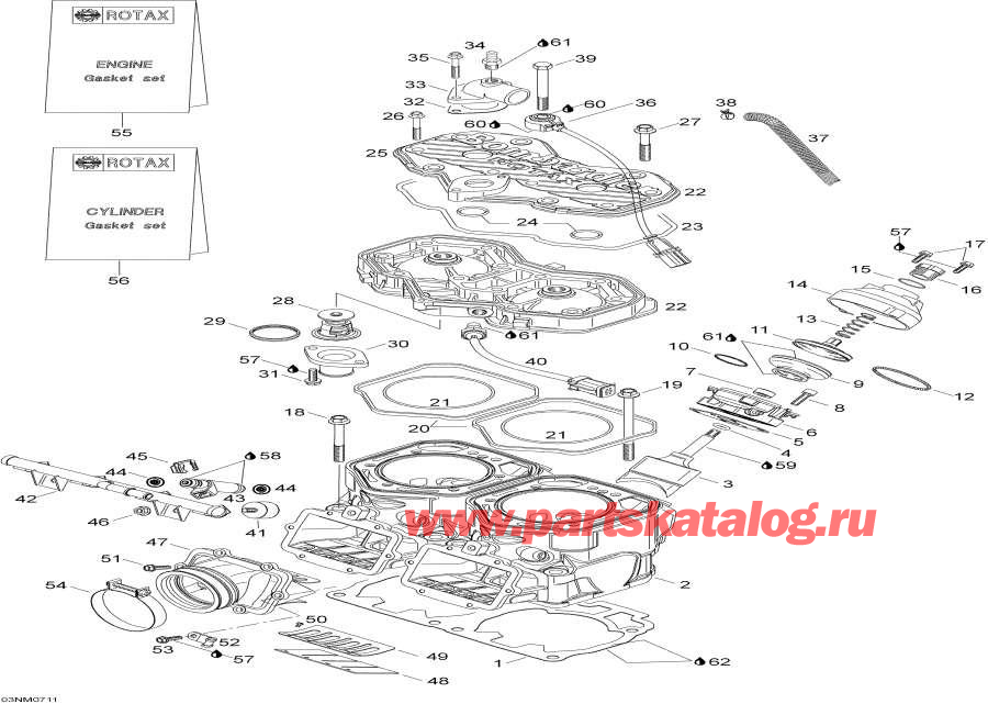 Схема узла 01- Цилиндр И Головка Блока Цилиндра (01- Cylinder And Cylinder Head)