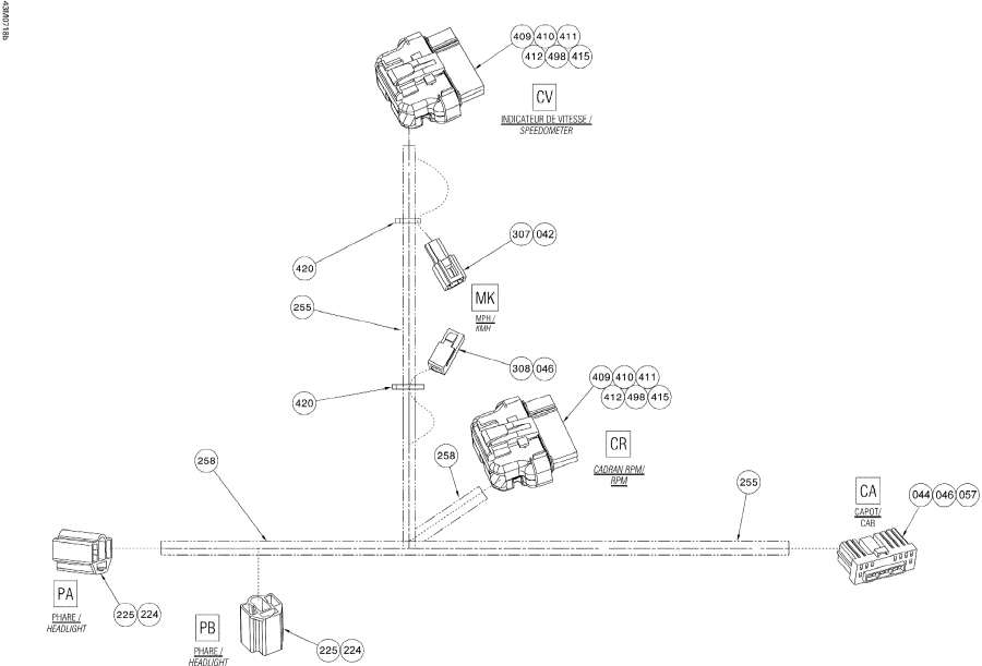 Схема узла 10- Электрика - Жгут Проводов Hood (10- Electrical Harness Hood)