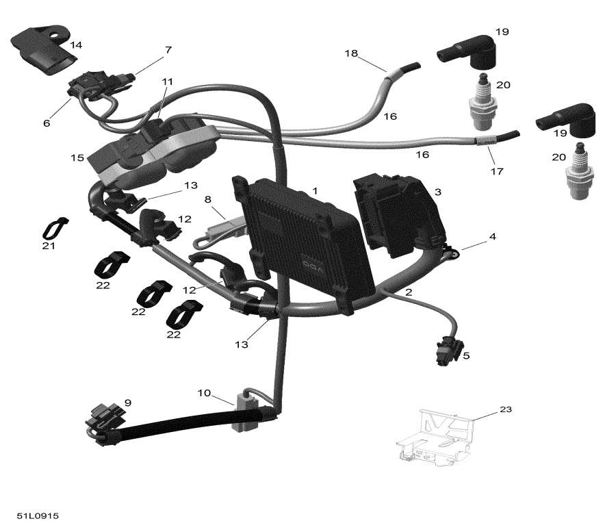 Схема узла 06- Двигатель Жгут Проводов И Electronic Module (06- Engine Harness And Electronic Module)