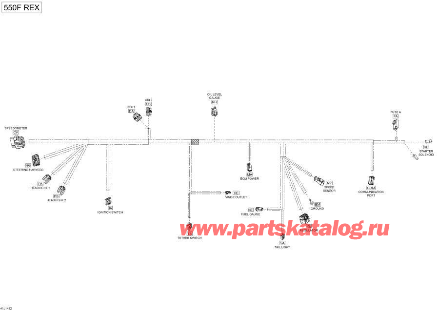 Схема узла 10- Электрика - Жгут Проводов (10- Electrical Harness)
