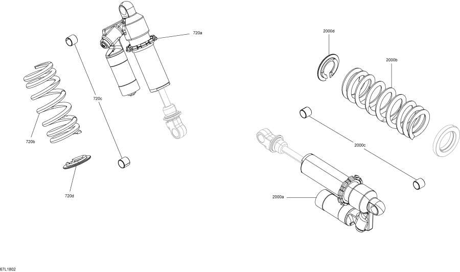 Схема узла 08- Shock Rear Boondocker Двигатель 850 E-Tec - Package Ds (08- Shock Rear Boondocker Engine 850 E-Tec - Package Ds)