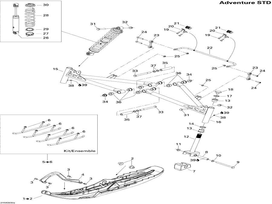 Схема узла 07- Передняя Подвеска И Лыжи Std (07- Front Suspension And Ski Std)