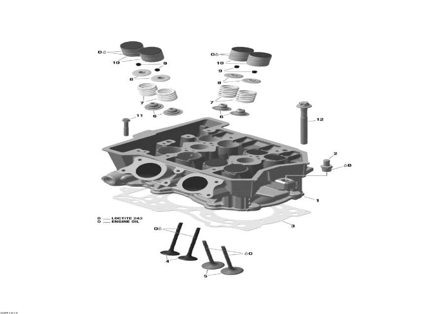 Схема узла 01- Головка Цилиндра И Выхлопной Патрубок (01- Cylinder Head And Exhaust Manifold)