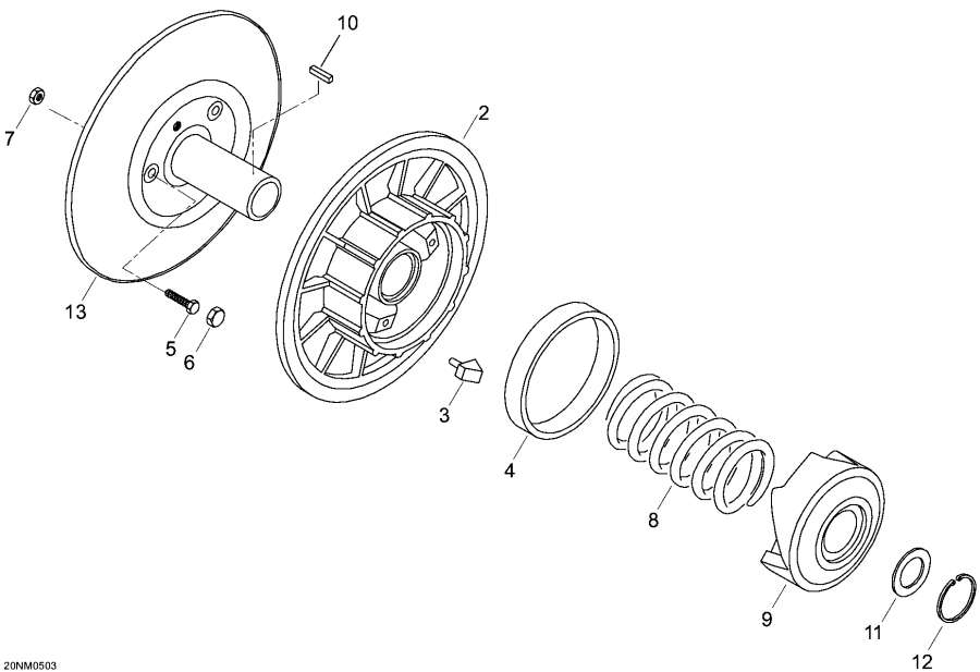 Схема узла 05- Ведомый Шкив (05- Driven Pulley)
