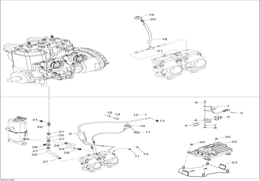 Схема узла 01- Дроссель Handle И Ecm (01- Throttle Handle And Ecm)
