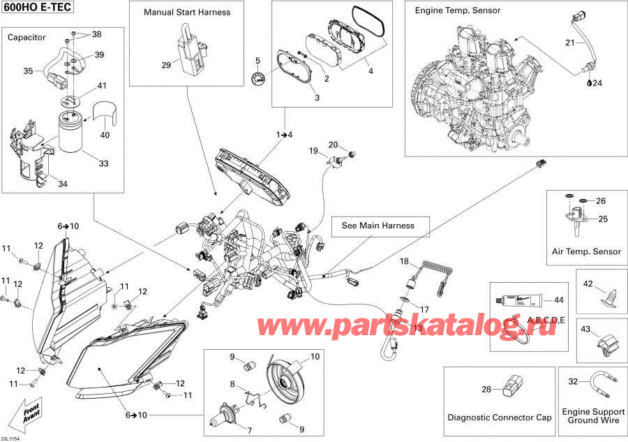 Схема узла 10- Электрика System 600 Ho Etec (10- Electrical System 600 Ho Etec)