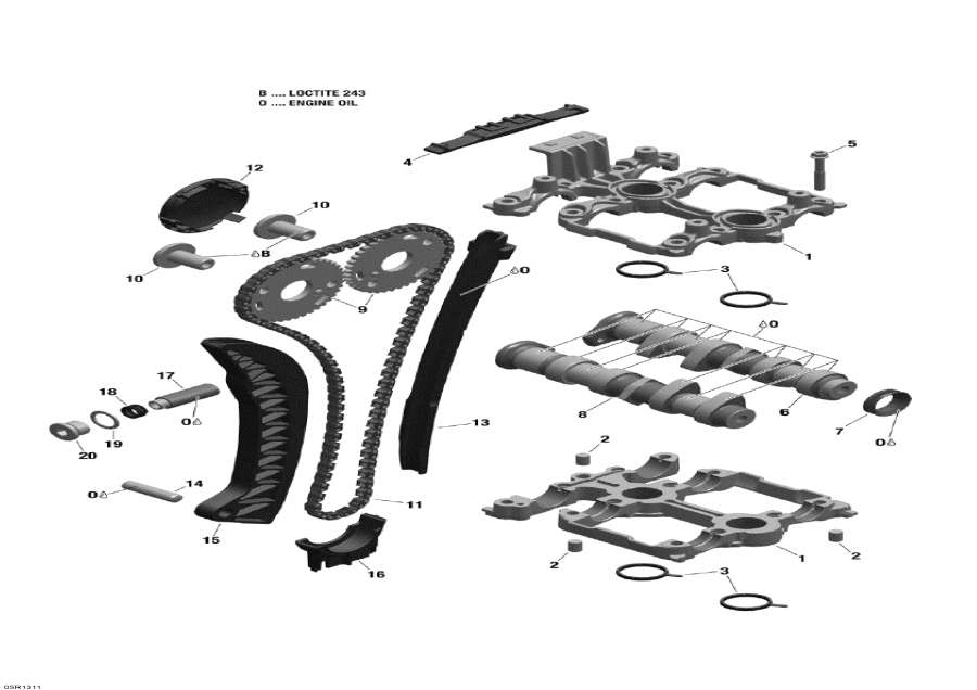 Схема узла 01- Распределительный Вал И Цепь Распредвала (01- Camshafts And Timing Chain)