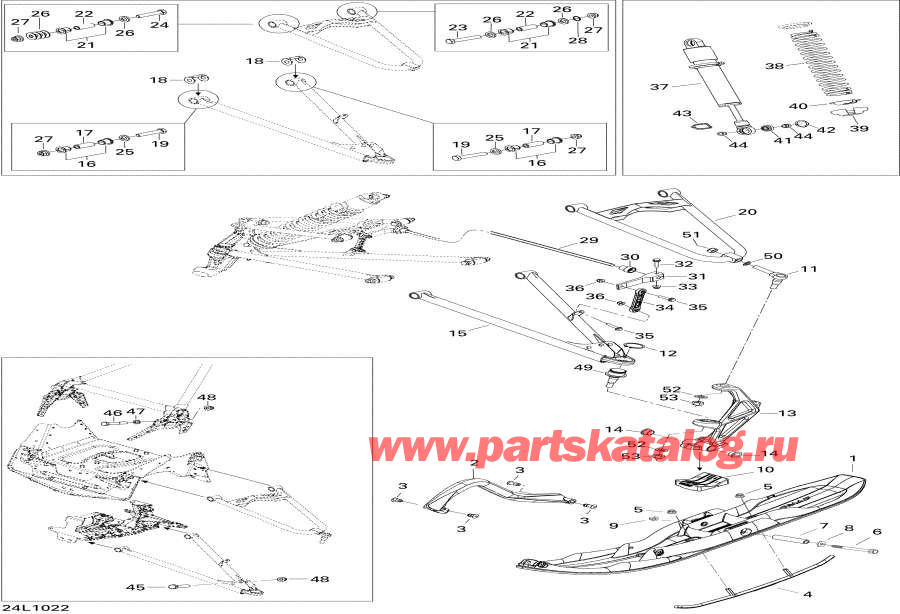 Схема узла 07- Передняя Подвеска И Лыжи (07- Front Suspension And Ski)