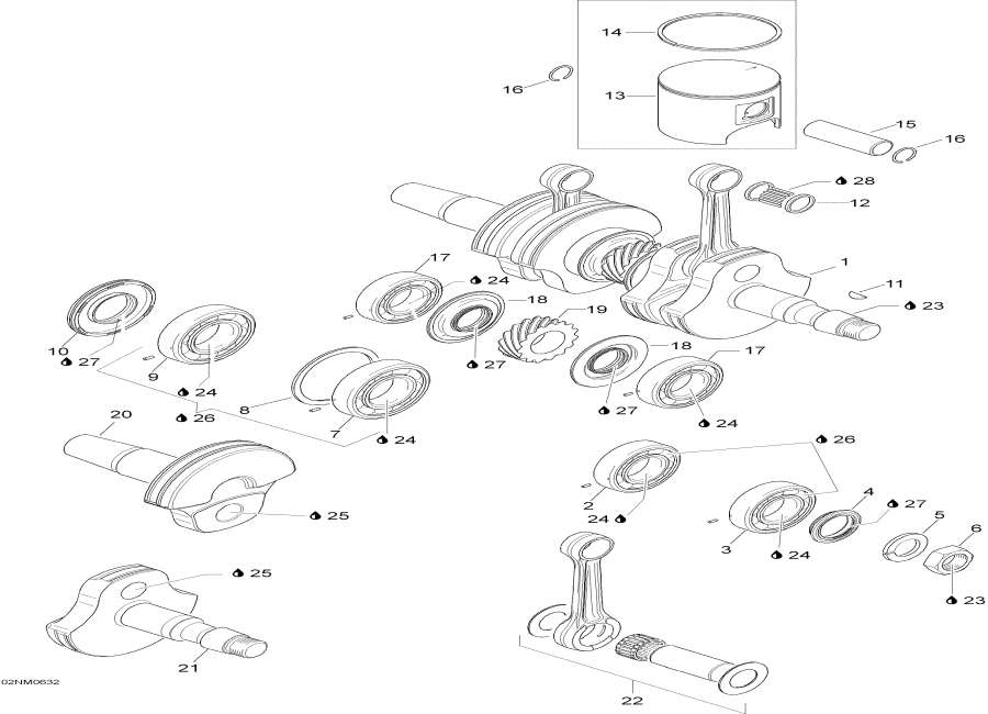 Схема узла 01- Коленвал (01- Crankshaft)