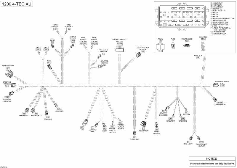 Схема узла 10- Электрика - Жгут Проводов - 1200 4-Tec (10- Electrical Harness - 1200 4-Tec)