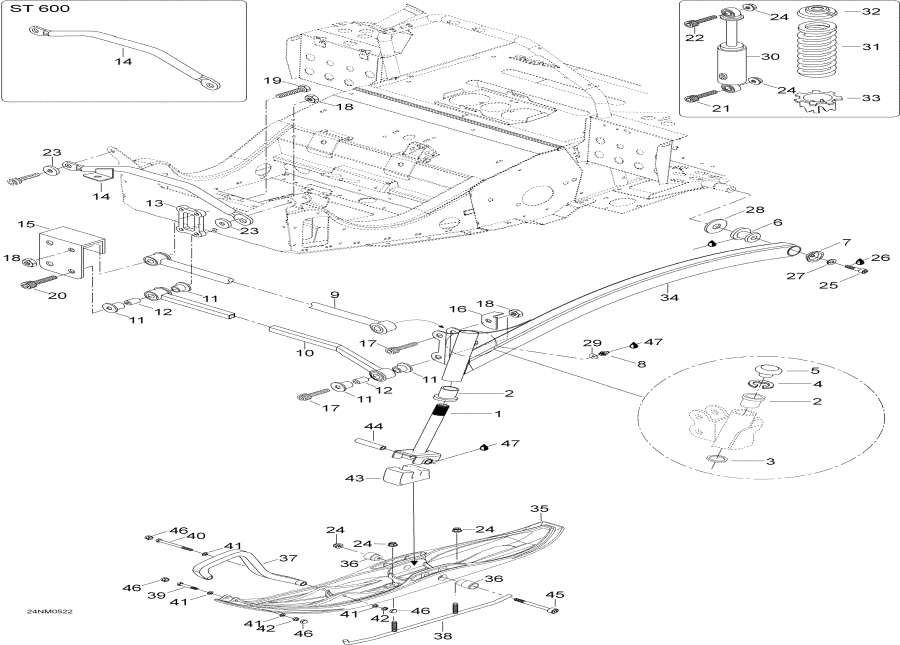 Схема узла 07- Передняя Подвеска И Лыжи (07- Front Suspension And Ski)