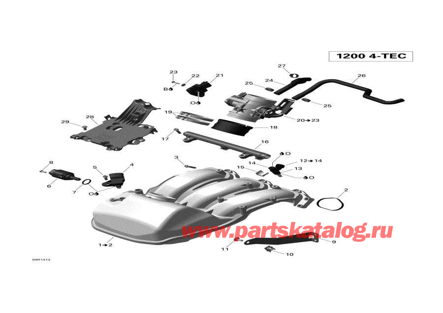 Схема узла Впускная Система И Дроссель Газа (02_Air Intake Manifold And Throttle Body)