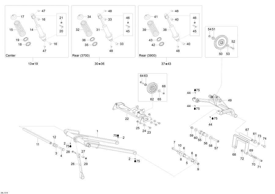 Схема узла 08- Задняя Подвеска (08- Rear Suspension)