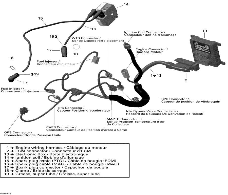 Схема узла 10- Двигатель Жгут Проводов И Electronic Module (10- Engine Harness And Electronic Module)
