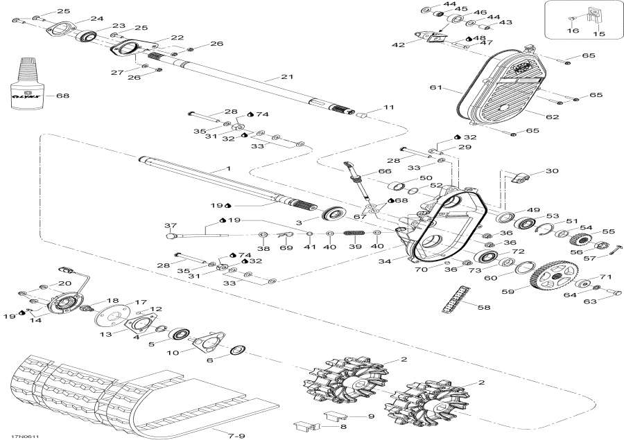 Схема узла 05- Drive Axle И Track (05- Drive Axle And Track)