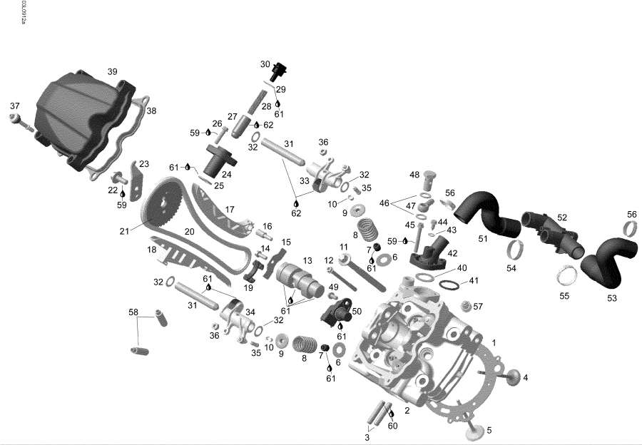 Схема узла 01- Головка Блока Цилиндра Front (01- Cylinder Head Front)