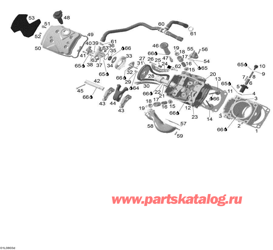 Схема узла 01- Головка Блока Цилиндра Front (01- Cylinder Head Front)