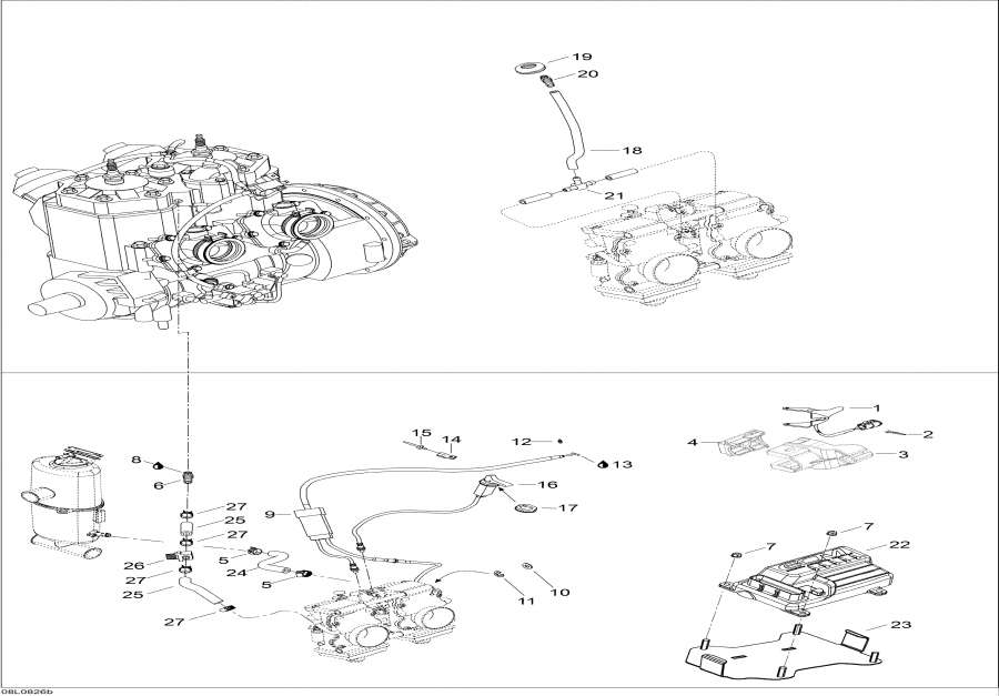 Схема узла 01- Дроссель Handle И Ecm (01- Throttle Handle And Ecm)