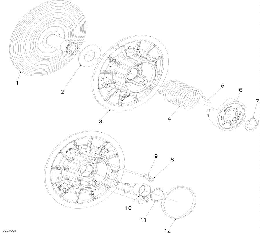 Схема узла 05- Ведомый Шкив (05- Driven Pulley)