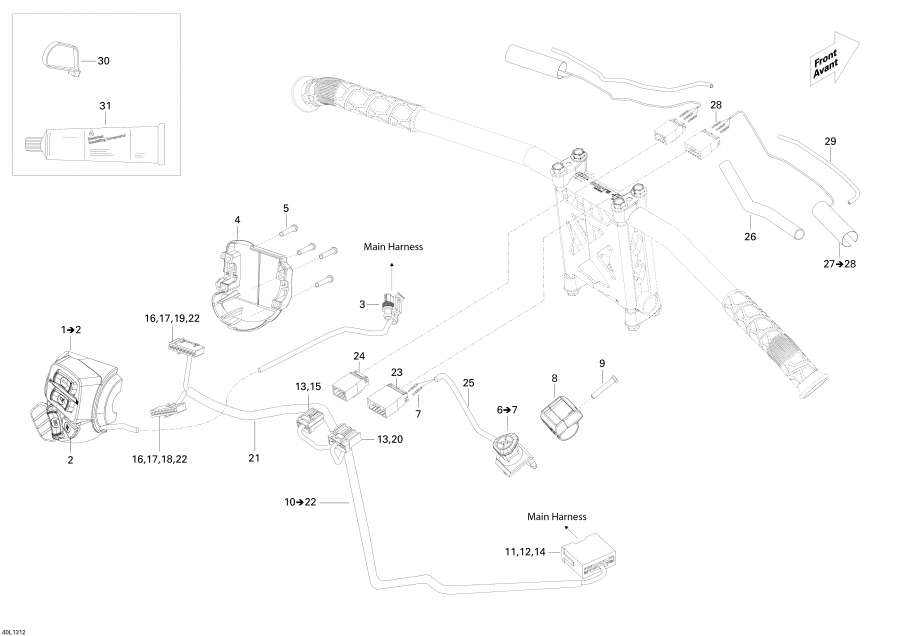 Схема узла 10- Рулевая Система Wiкольцо Жгут Проводов (10- Steering Wiring Harness)