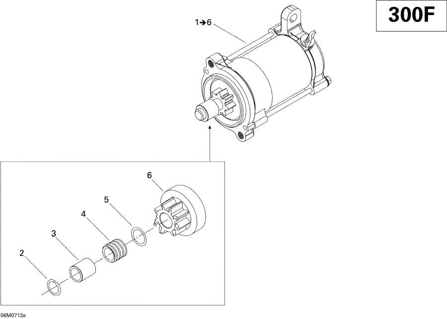 Схема узла 04- Электростартер 300F (04- Electric Starter 300F)