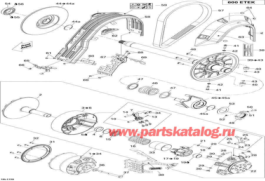 Схема узла 05- Шкив System 600Ho Etec (05- Pulley System 600Ho Etec)