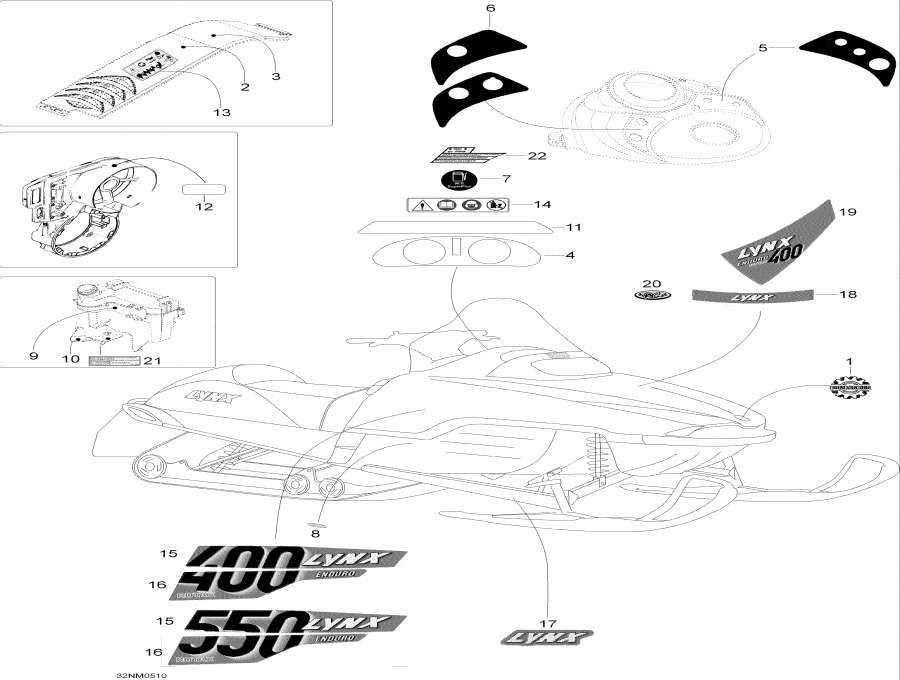 Схема узла 09- Наклейки, 400Rc (09- Decals, 400Rc)